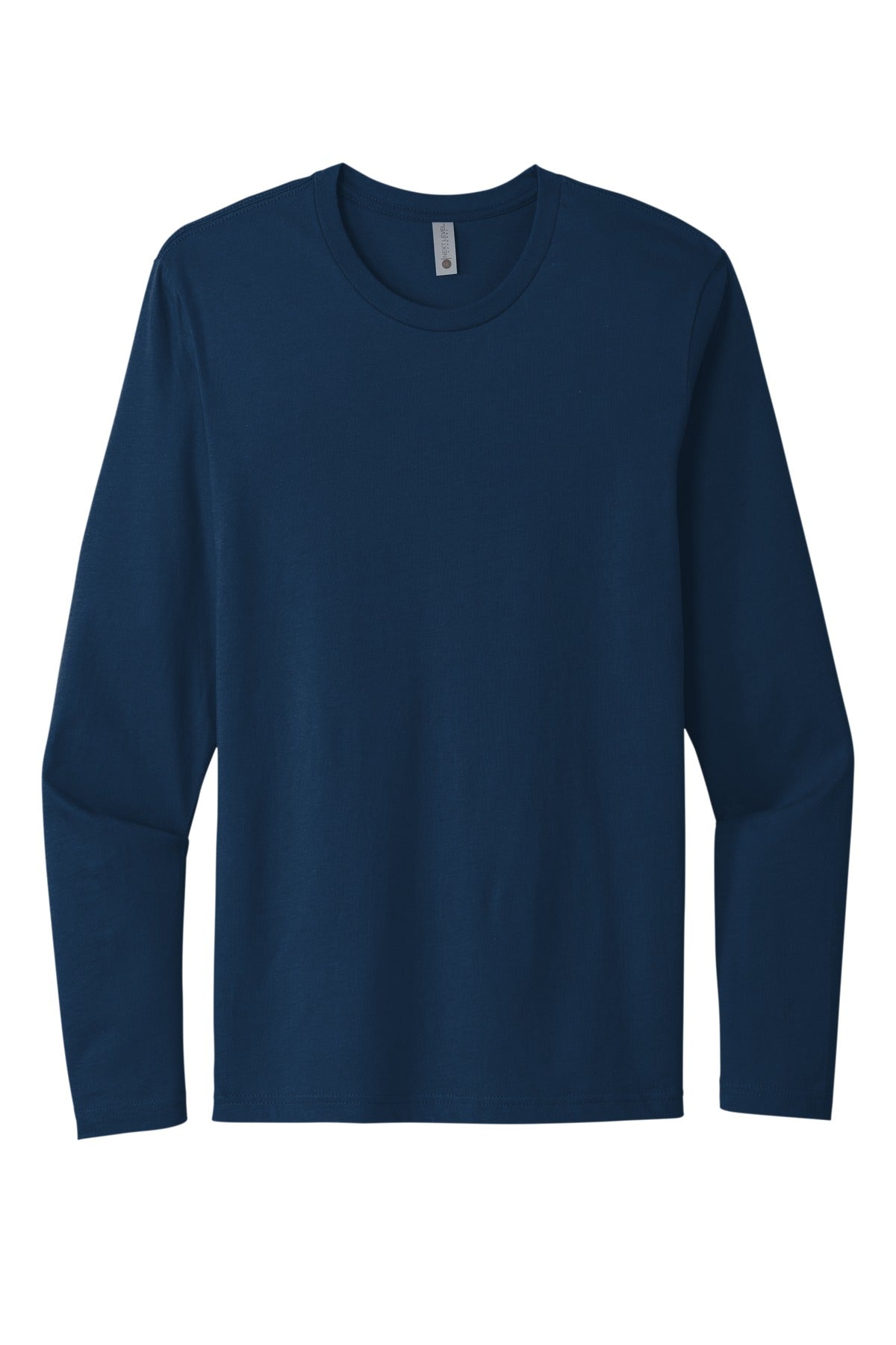 Front View of CooBlue Next Level Apparel Cotton Long Sleeve Tee. NL3601