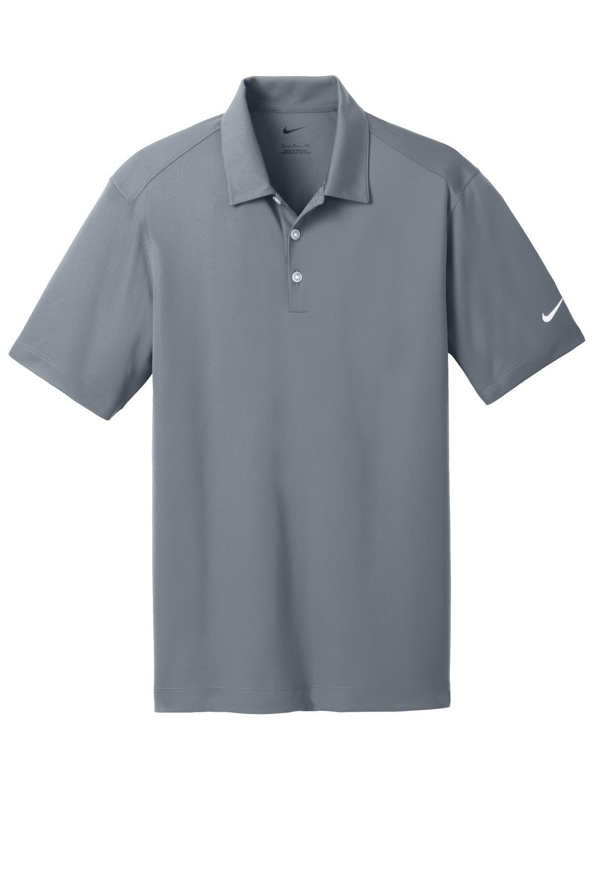 Front View of Cool Grey Nike Dri-FIT Vertical Mesh Polo. 637167