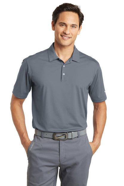 Front View of Cool Grey Nike Dri-FIT Vertical Mesh Polo. 637167