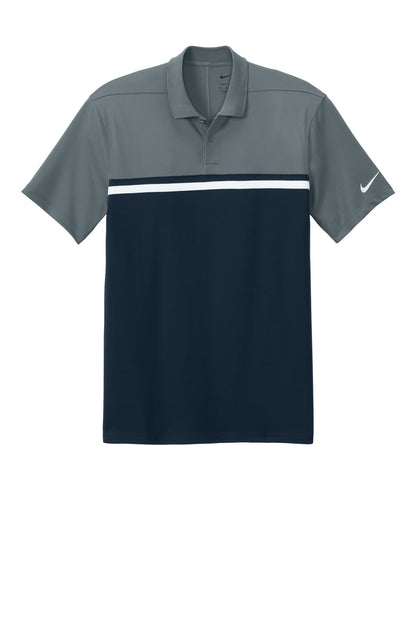 Front View of CoolG/Nv/W Nike Dri-FIT Victory Colorblock Polo NKFQ3968