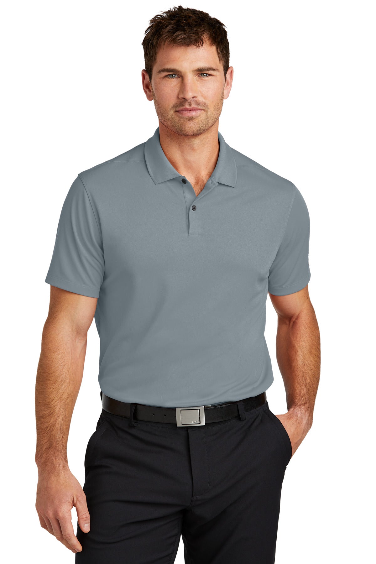 Front View of CoolGrey Nike Victory Solid Polo NKDX6684