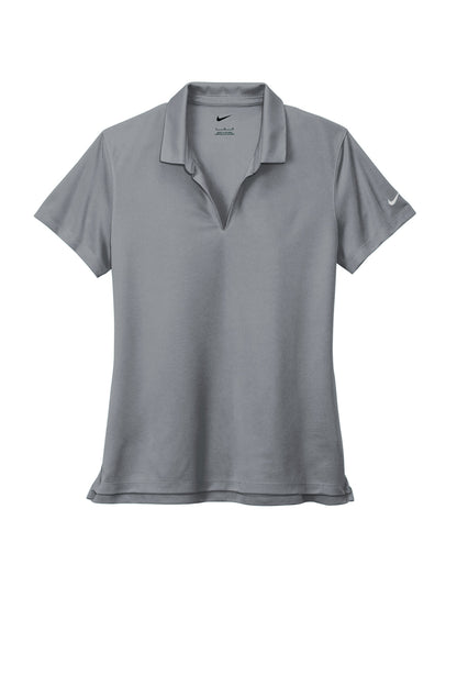Front View of CoolGrey Nike Women's Dri-FIT Micro Pique 2.0 Polo NKDC1991