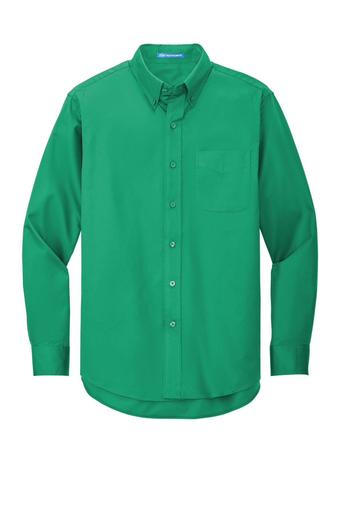 Front View of Court Green Port Authority Extended Size Long Sleeve Easy Care Shirt S608ES