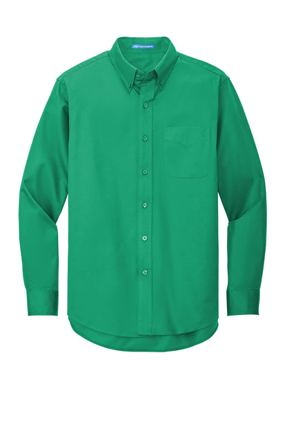 Front View of Court Green Port Authority Extended Size Long Sleeve Easy Care Shirt S608ES