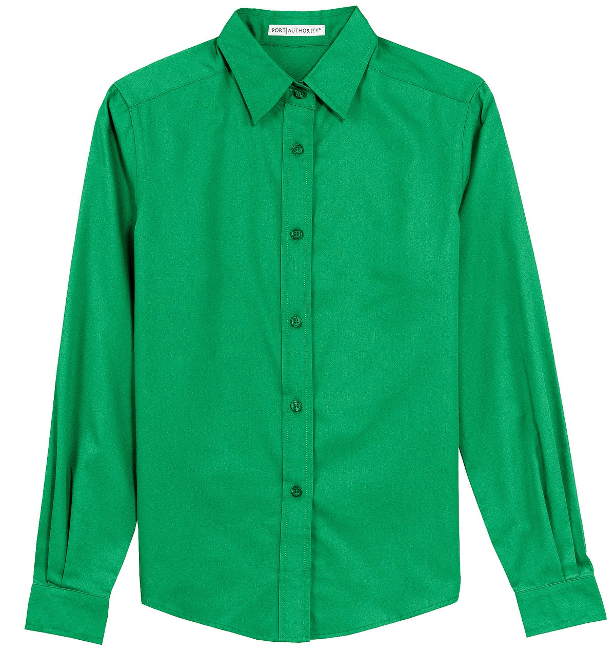 Front View of Court Green Port Authority Women's Long Sleeve Easy Care Shirt. L608