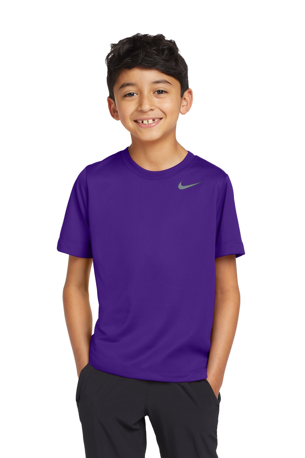 Front View of CourtPrpl Nike Youth Team rLegend Tee DV7317