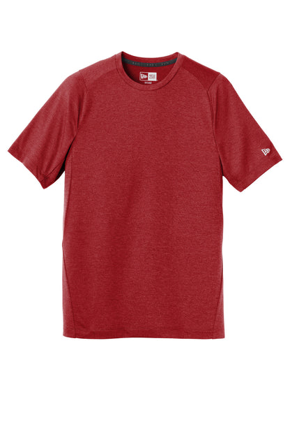 Front View of Crimson New Era Series Performance Crew Tee. NEA200