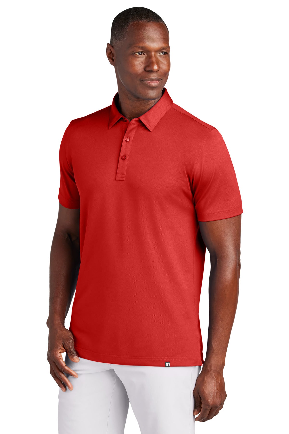 Front View of Crimson TravisMathew Cabana Solid Polo TM1MAA370