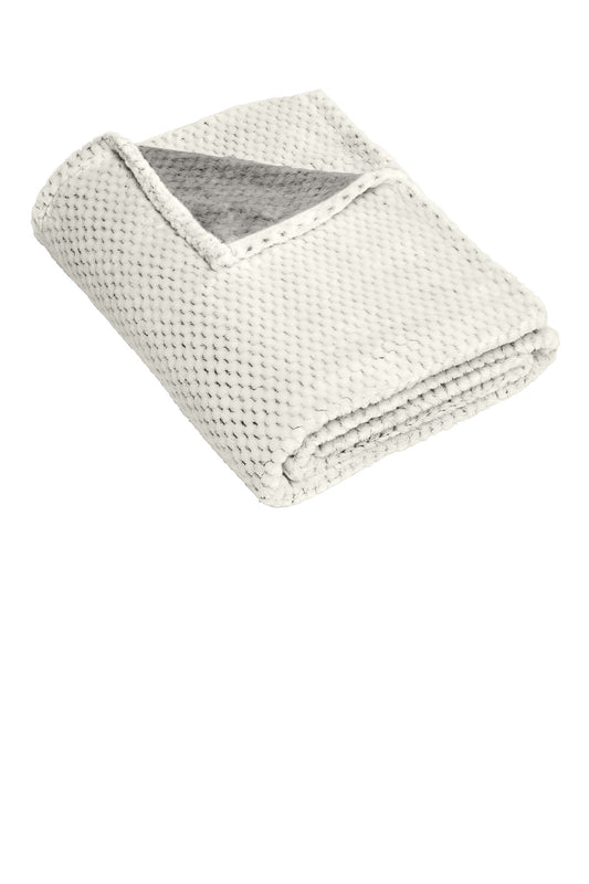 Front View of Dark Choc Brn Port Authority Plush Texture Blanket. BP35