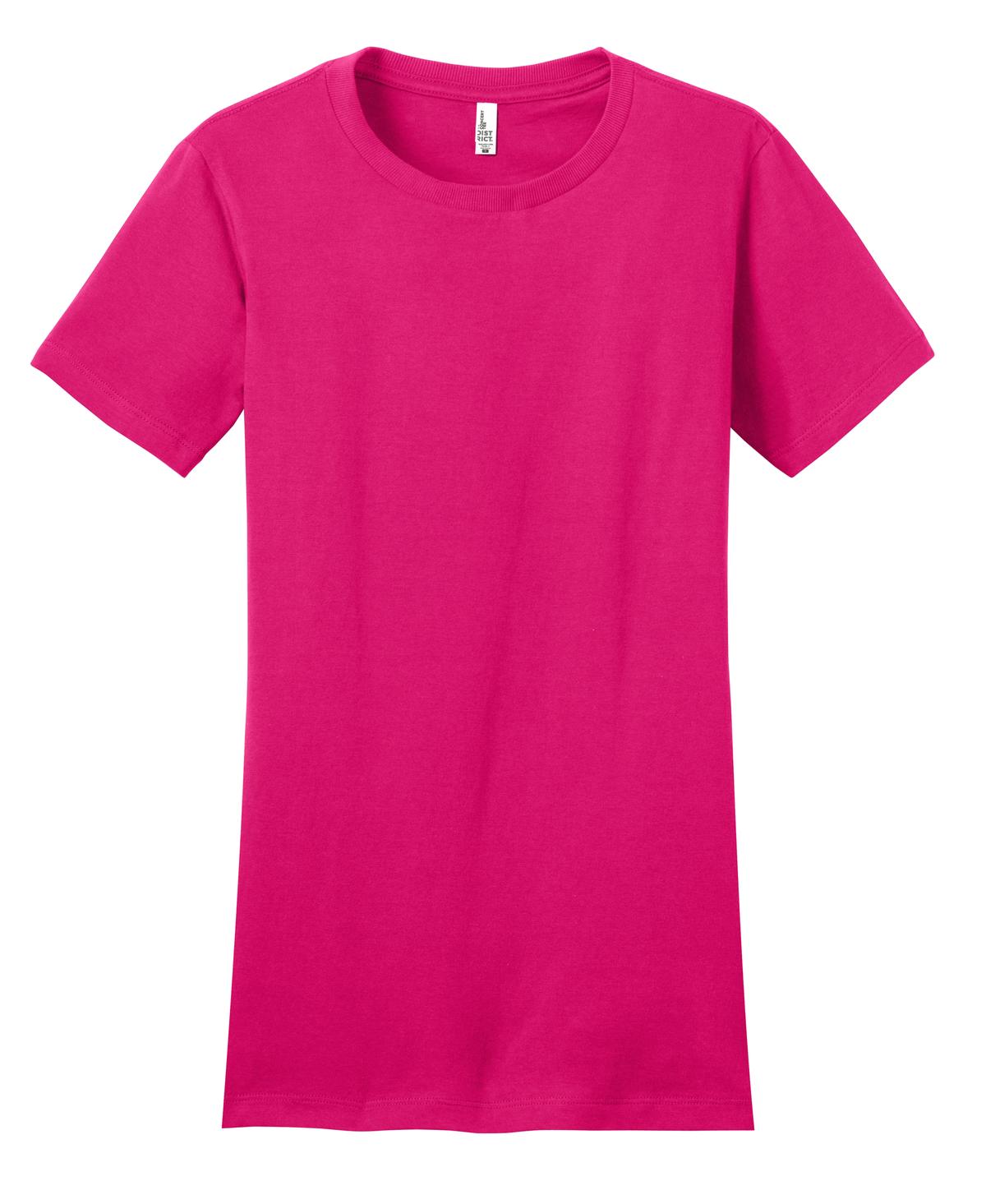 Front View of Dark Fuchsia District Women's Fitted The Concert Tee DT5001