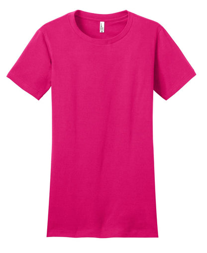 Front View of Dark Fuchsia District Women's Fitted The Concert Tee DT5001