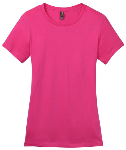 Front View of Dark Fuchsia District Women's Perfect Weight Tee. DM104L