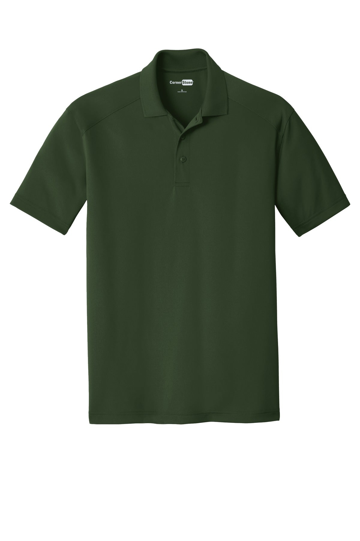 Front View of Dark Green CornerStone Select Lightweight Snag-Proof Polo. CS418