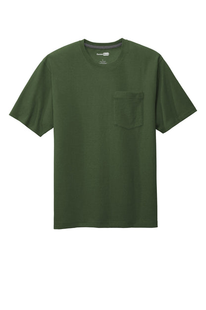 Front View of Dark Green CornerStone Workwear Pocket Tee CS430
