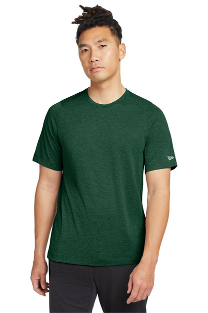 Front View of Dark Green New Era Series Performance Crew Tee. NEA200