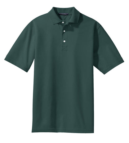 Front View of Dark Green Port Authority Rapid Dry Polo. K455