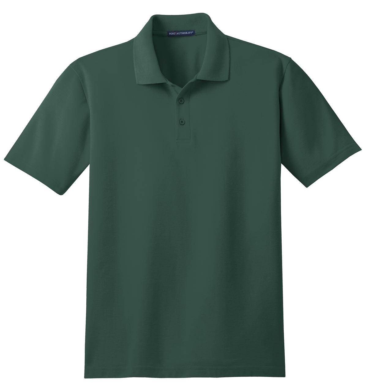 Front View of Dark Green Port Authority Stain-Release Polo. K510