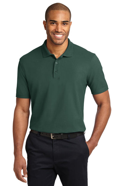 Front View of Dark Green Port Authority Stain-Release Polo. K510
