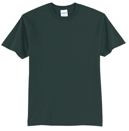 Front View of Dark Green Port & Company Tall Core Blend Tee. PC55T