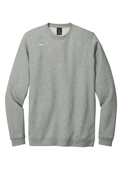 Front View of Dark Grey Hthr Nike Club Fleece Crew CJ1614
