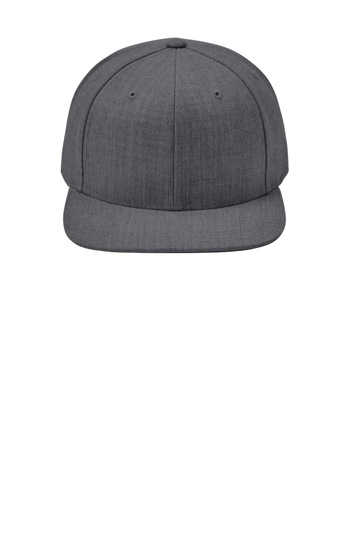 Front View of Dark Hthr Grey Sport-Tek YP Classics Flat Bill Snapback Cap. STC19