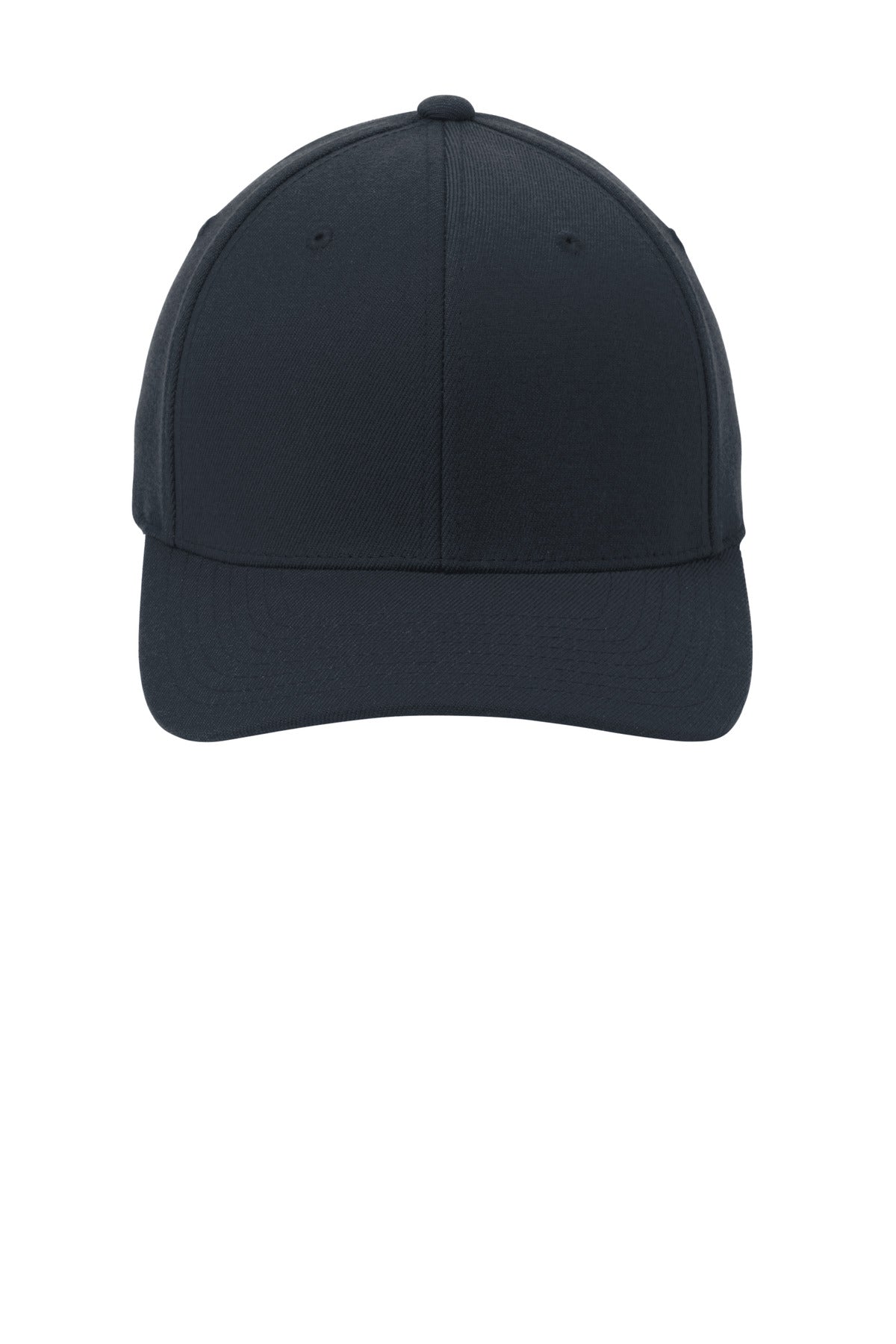 Front View of Dark Navy Port Authority Flexfit Wool Blend Cap. C928