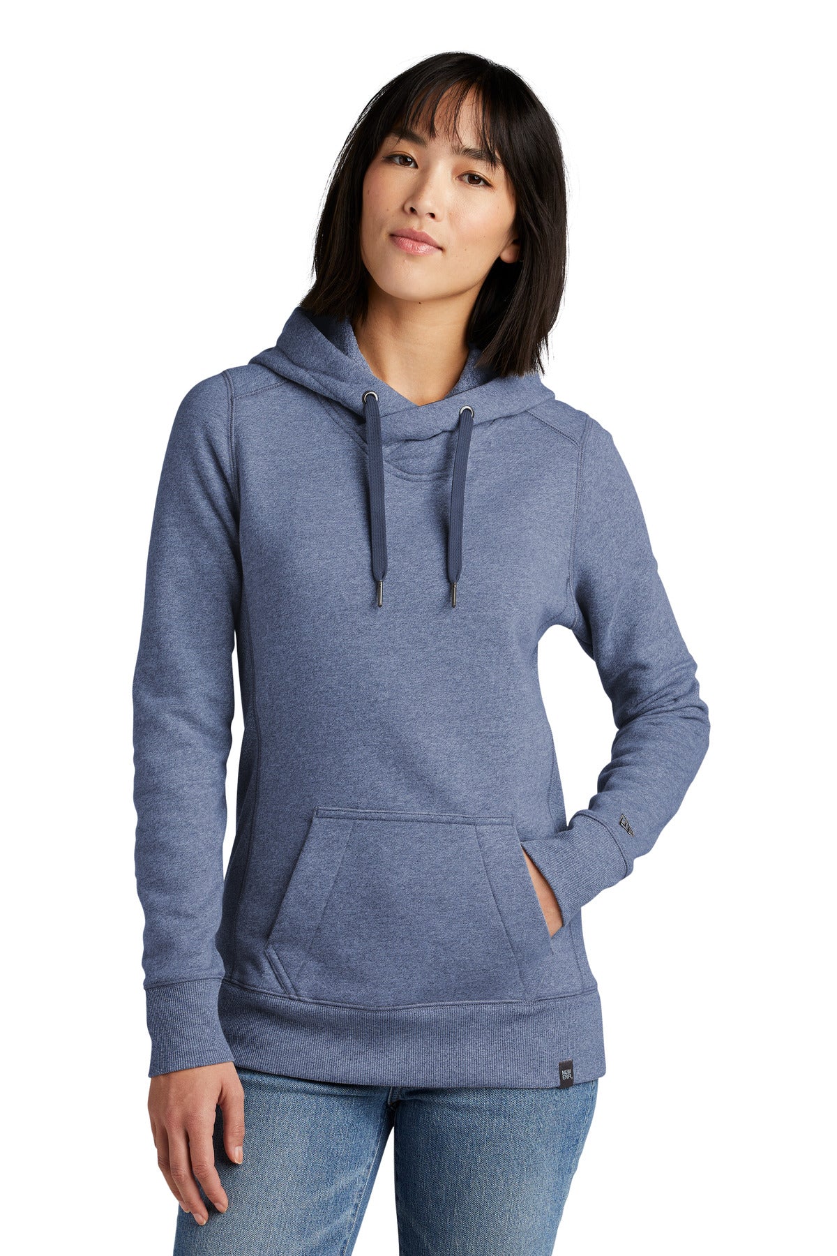 Front View of Dark Royal Tws New Era Women's French Terry Pullover Hoodie. LNEA500