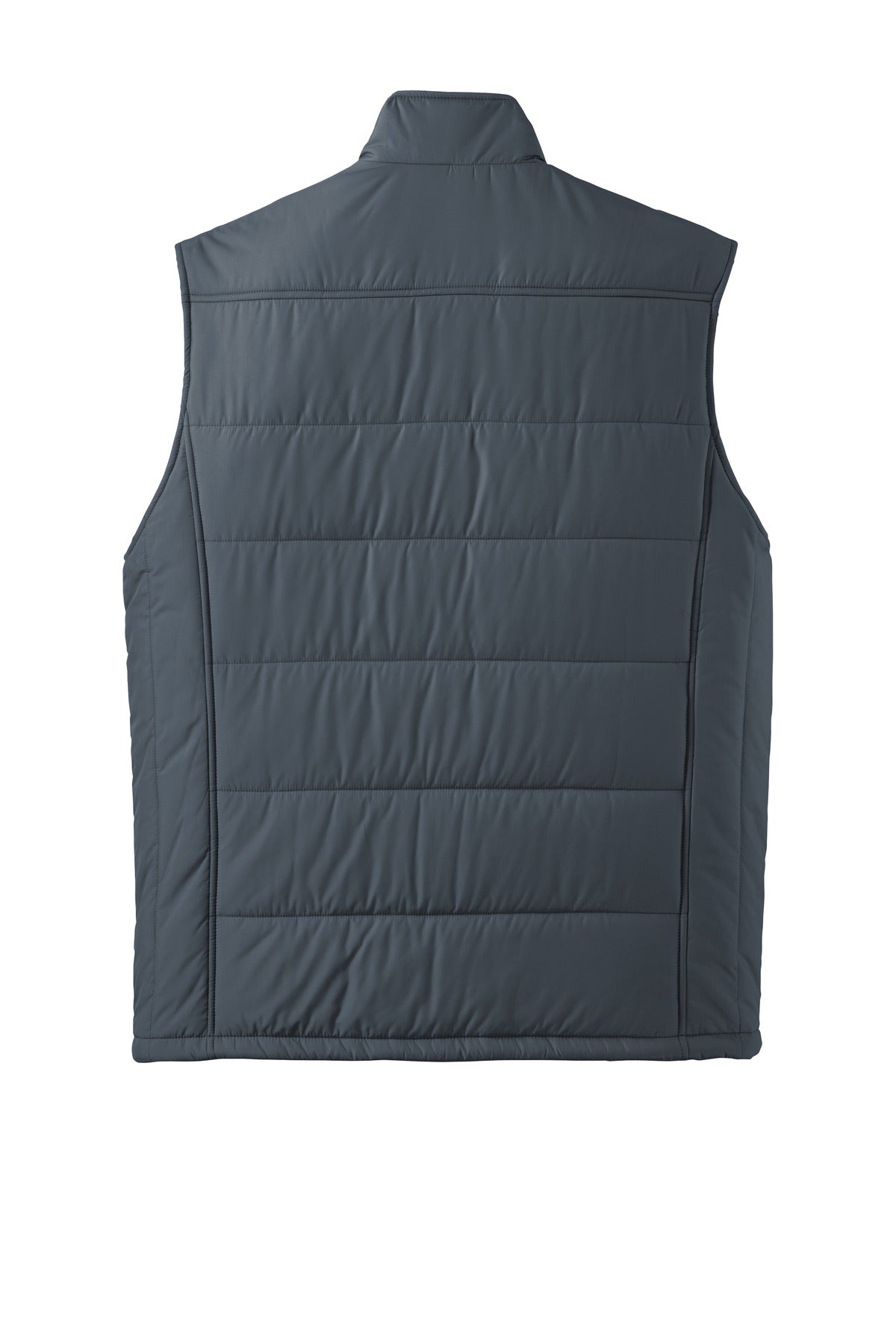Front View of Dark Slate Port Authority Puffy Vest. J709