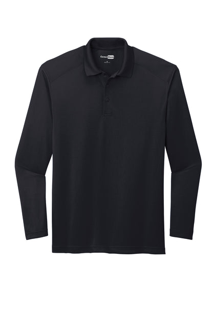 Front View of DarkNavy CornerStone Select Lightweight Snag-Proof Long Sleeve Polo CS418LS