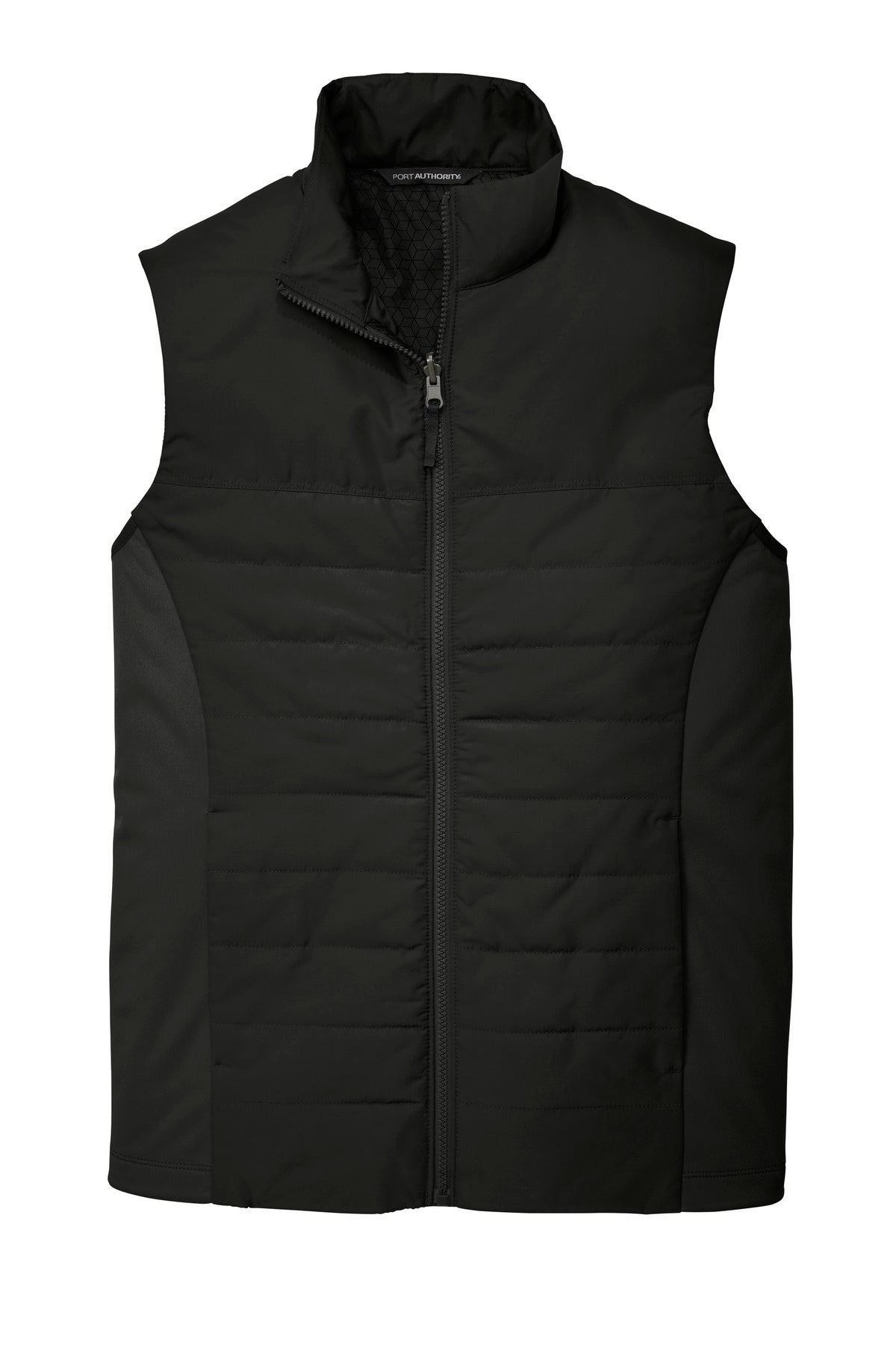 Front View of Deep Black Port Authority Collective Insulated Vest. J903
