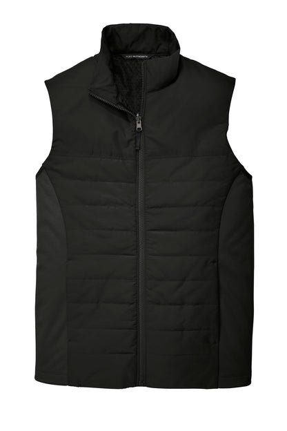 Front View of Deep Black Port Authority Collective Insulated Vest. J903