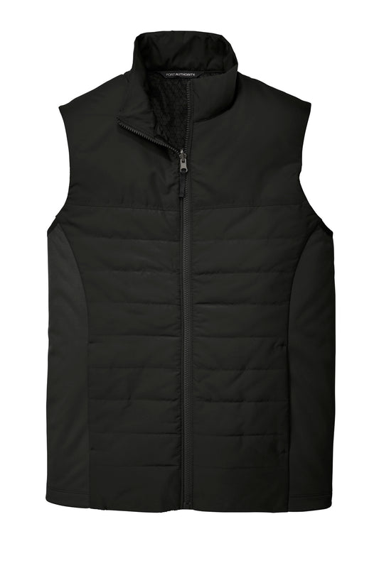 Front View of Deep Black Port Authority Collective Insulated Vest. J903