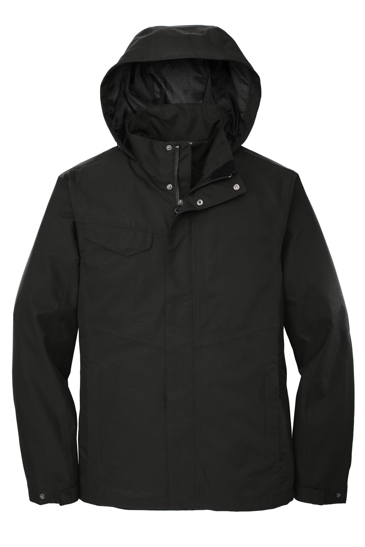 Front View of Deep Black Port Authority Collective Outer Shell Jacket. J900