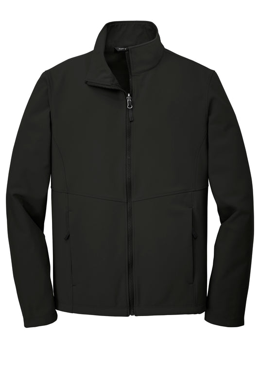 Front View of Deep Black Port Authority Collective Soft Shell Jacket. J901