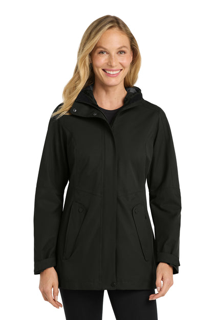 Front View of Deep Black Port Authority Women's Collective Outer Shell Jacket. L900
