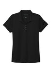 Front View of Deep Black Port Authority Women's Eclipse Stretch Polo. LK587