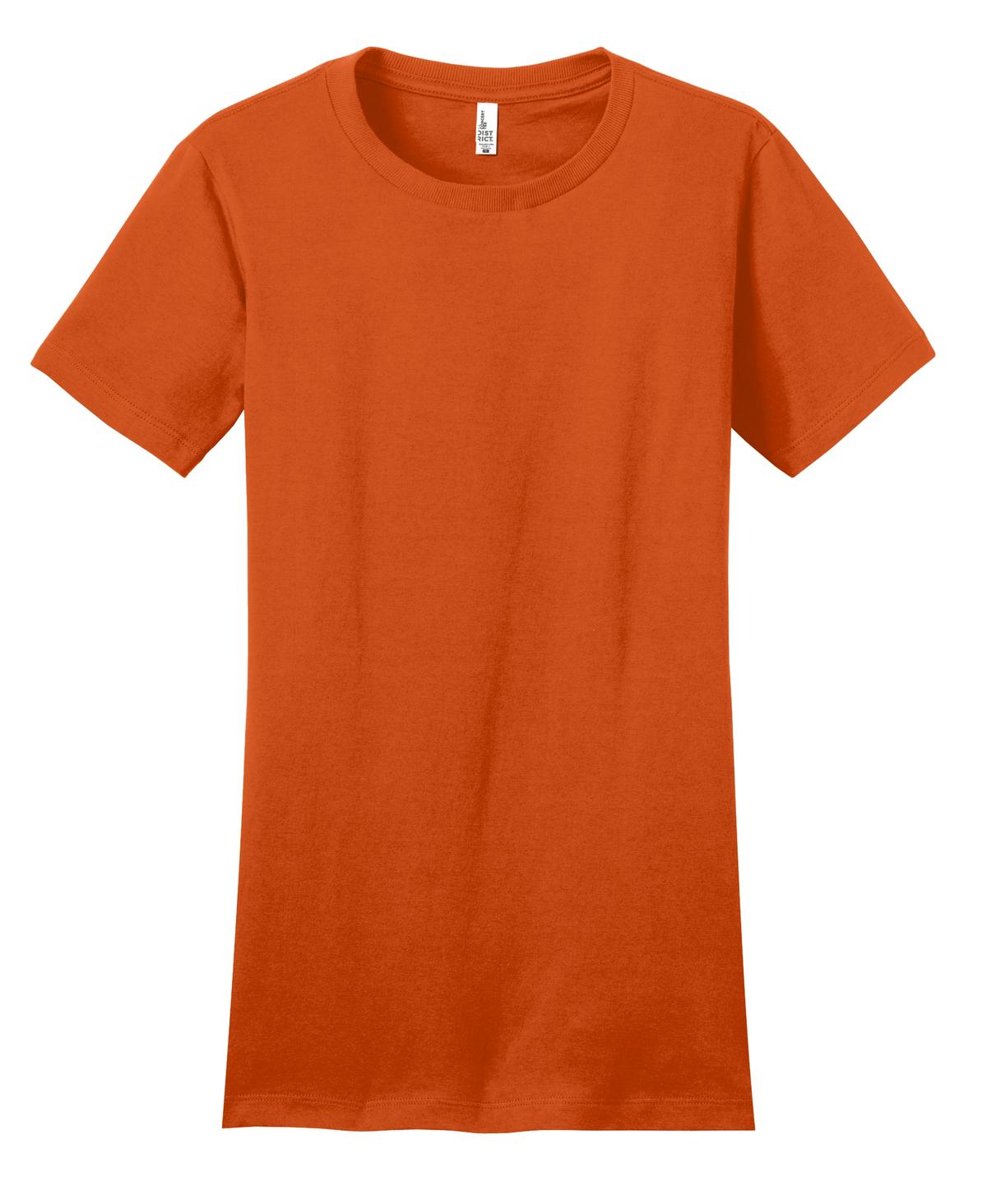 Front View of Deep Orange District Women's Fitted The Concert Tee DT5001