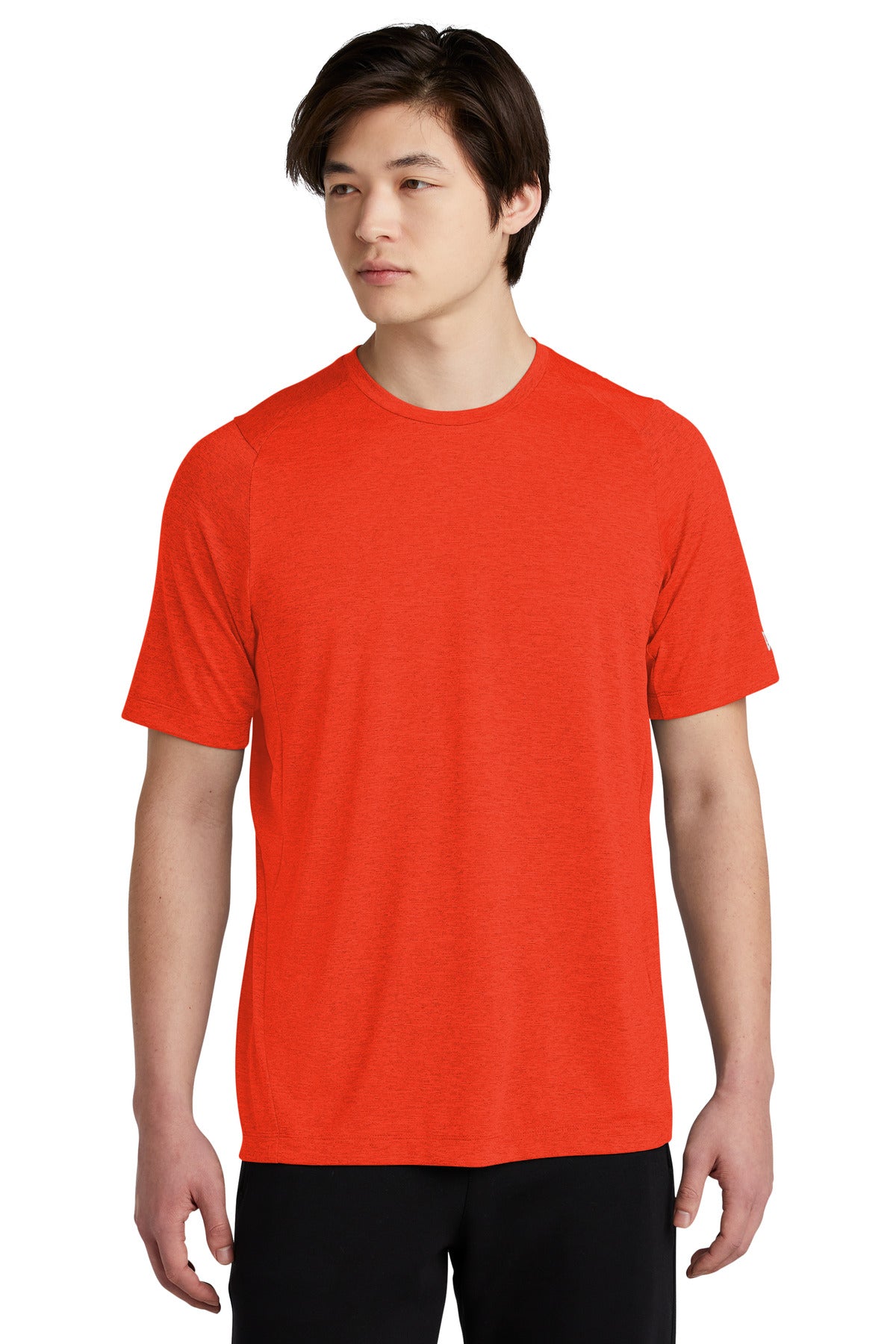 Front View of Deep Orange So New Era Series Performance Crew Tee. NEA200
