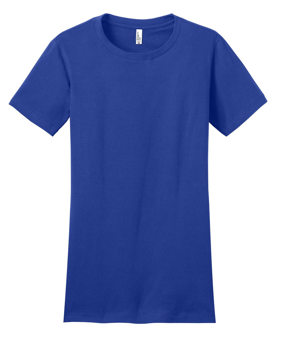 Front View of Deep Royal District Women's Fitted The Concert Tee DT5001