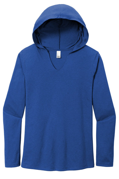 Front View of Deep Royal District Women's Perfect Tri Long Sleeve Hoodie. DM139L
