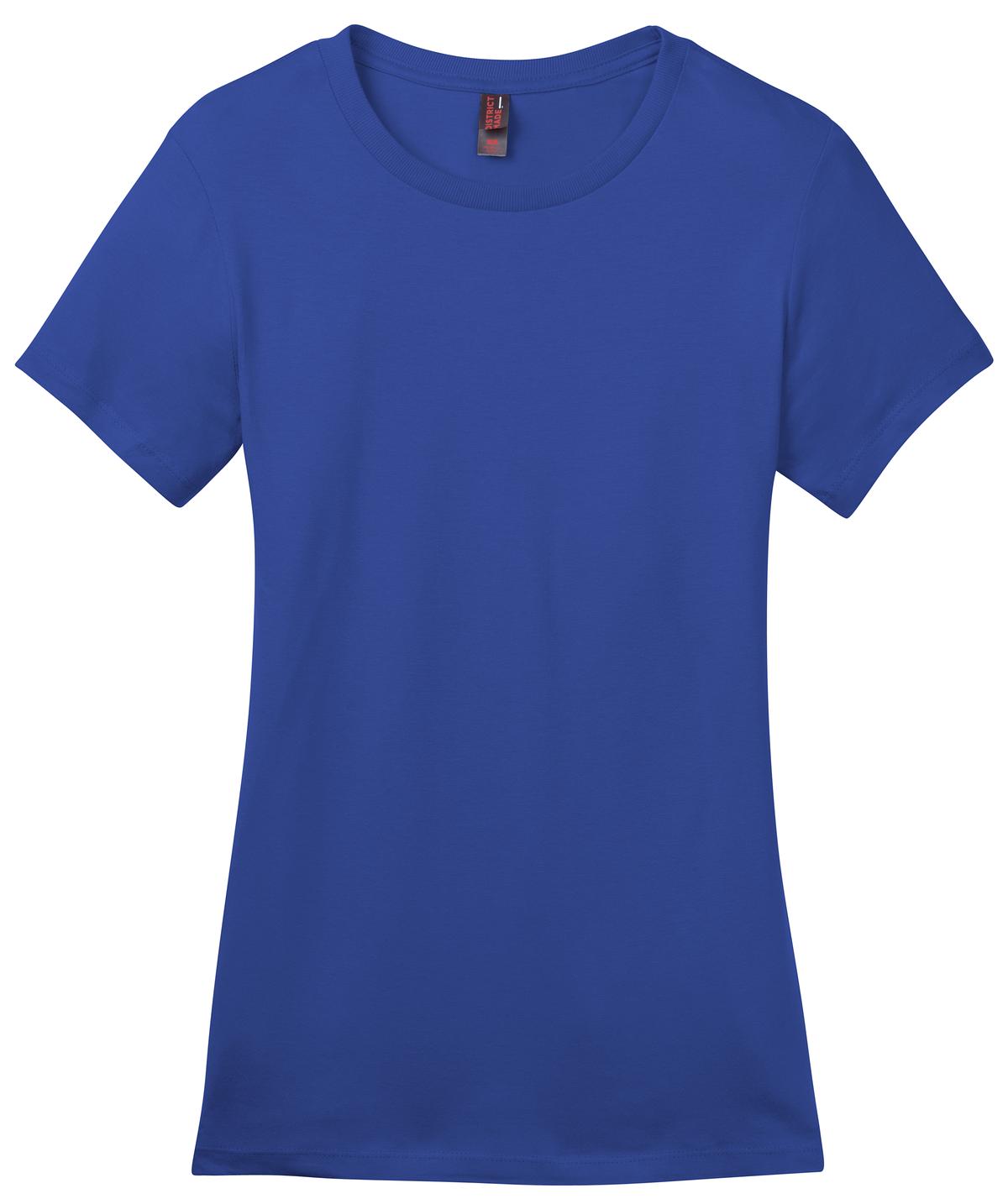 Front View of Deep Royal District Women's Perfect Weight Tee. DM104L