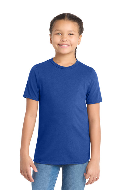 Front View of Deep Royal District Youth Perfect Tri Tee. DT130Y