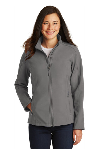 Front View of Deep Smoke Port Authority Women's Core Soft Shell Jacket. L317