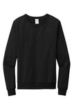 Front View of DeepBlack Allmade Unisex Organic French Terry Crewneck Sweatshirt AL4004