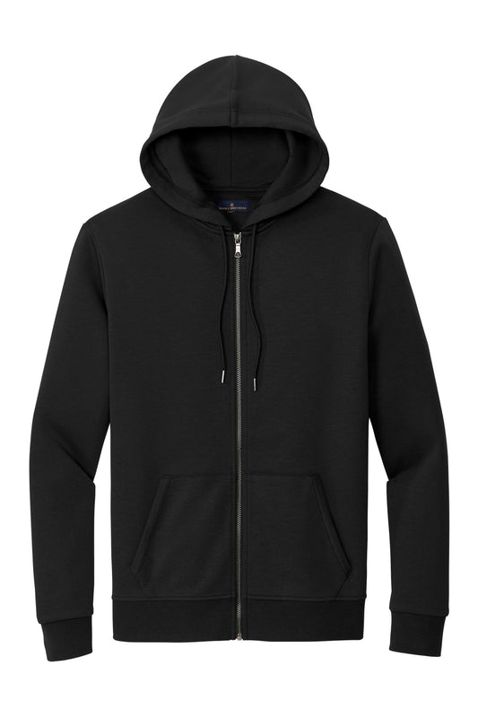 Front View of DeepBlack Brooks Brothers Double-Knit Full-Zip Hoodie BB18208