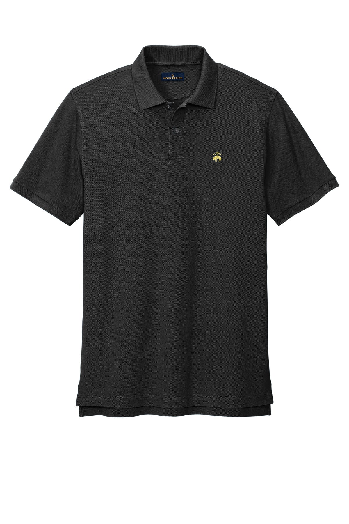 Front View of DeepBlack Brooks Brothers Pima Cotton Pique Polo BB18200