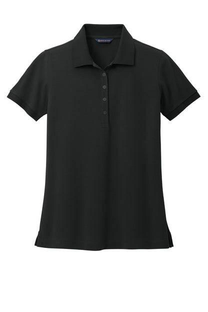 Front View of DeepBlack Brooks Brothers Women's Pima Cotton Pique Polo BB18201