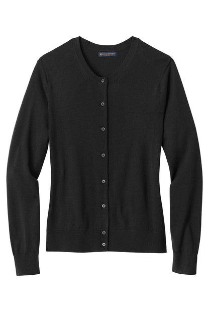 Front View of DeepBlack Brooks Brothers Women's Washable Merino Cardigan Sweater BB18413