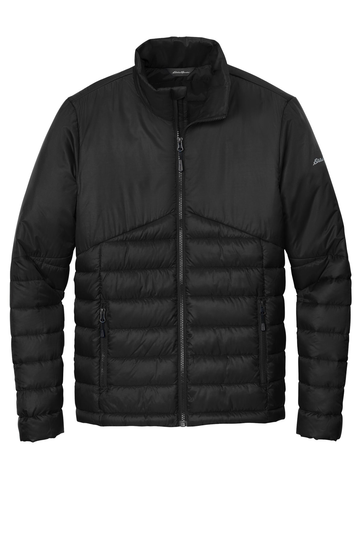 Front View of DeepBlack Eddie Bauer Quilted Jacket EB510