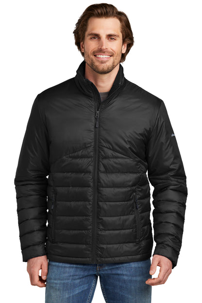 Front View of DeepBlack Eddie Bauer Quilted Jacket EB510